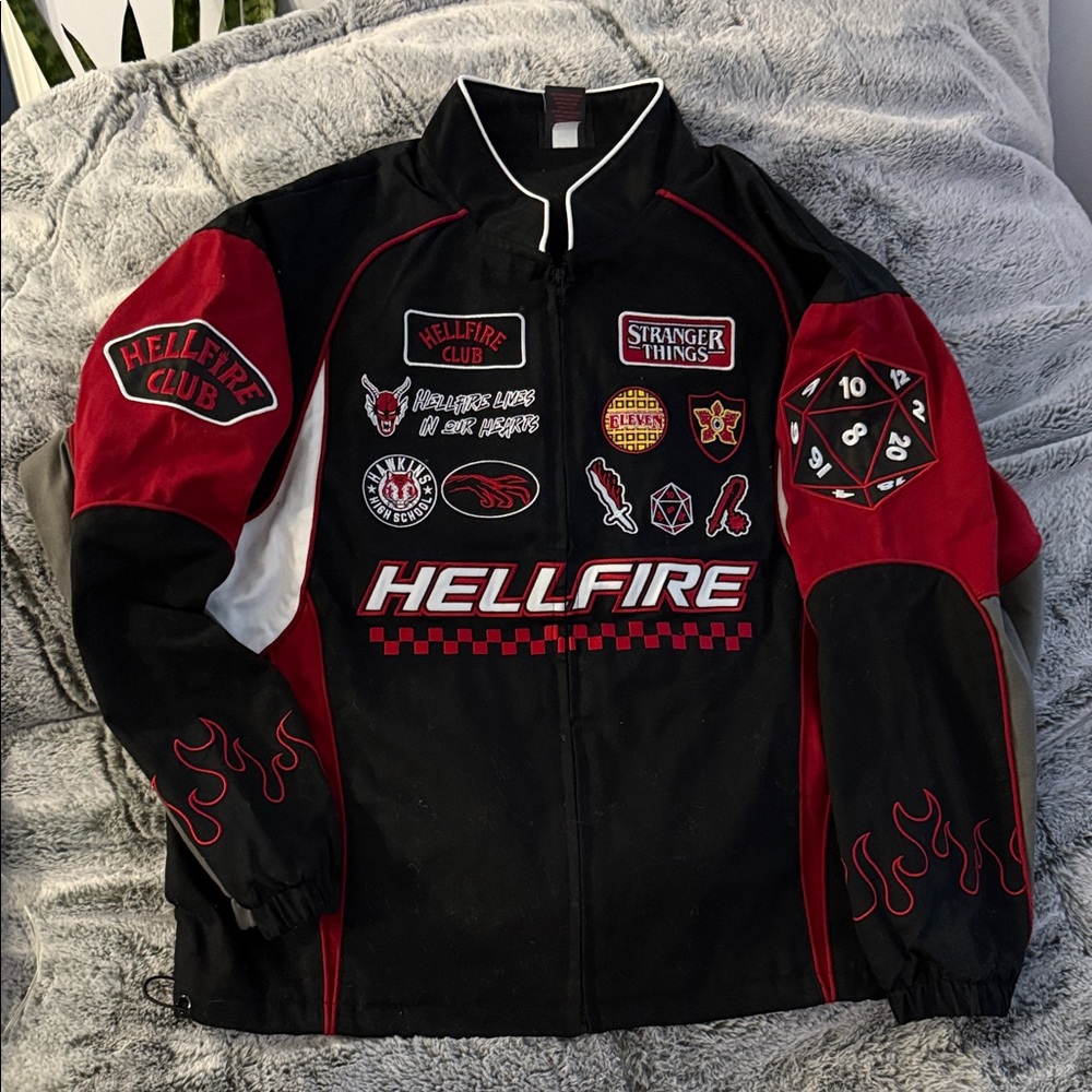 Hellfire Club Bomber Jacket - Black and Red